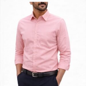 Formal Oxford Cotton Full Sleeve Shirt Fir for Men's Pink
